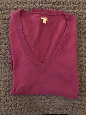 Jcrew purple v neck 90s knit size XS